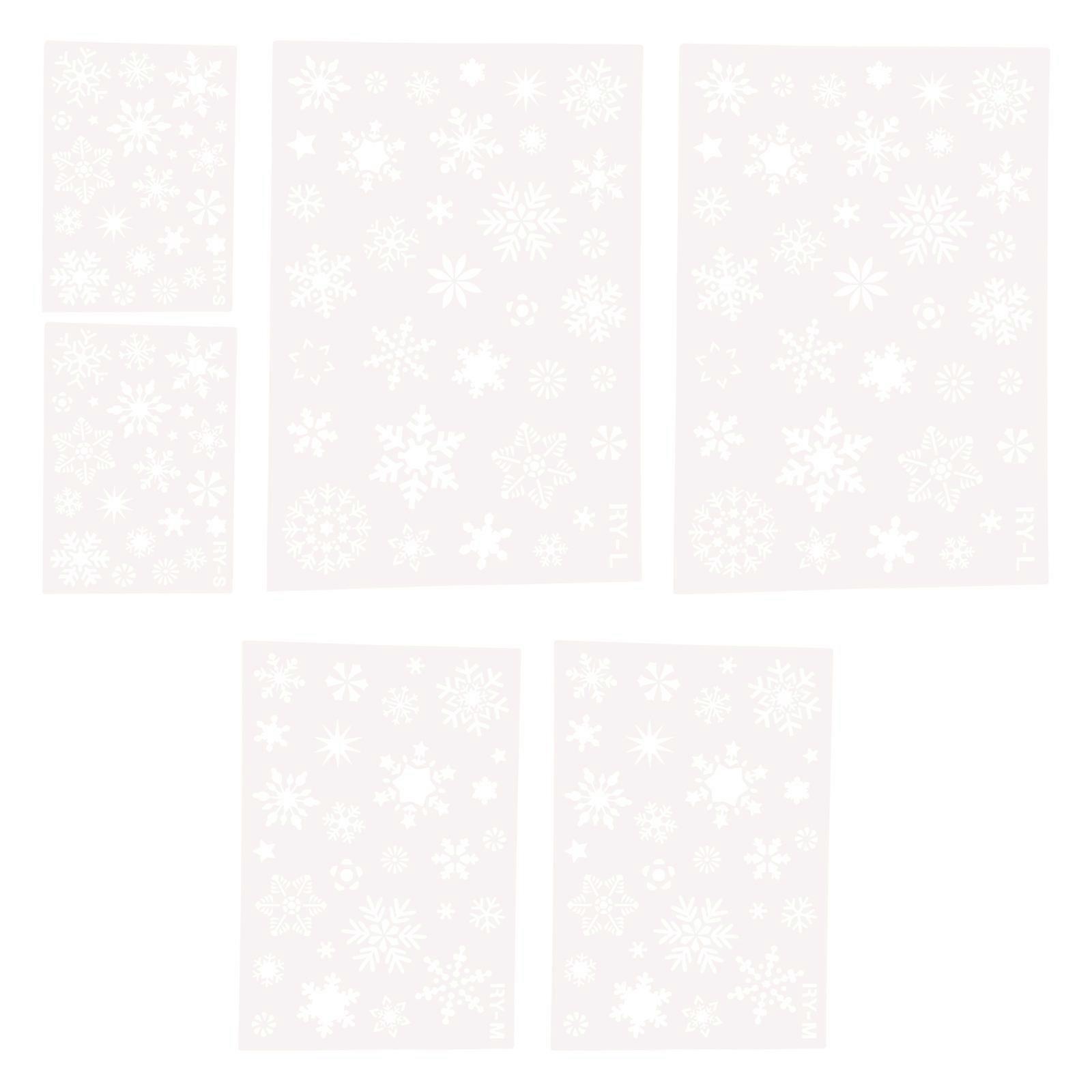 Snowflake Stencils Drawing Templates for DIY Painting 6Pcs Christmas Supplies