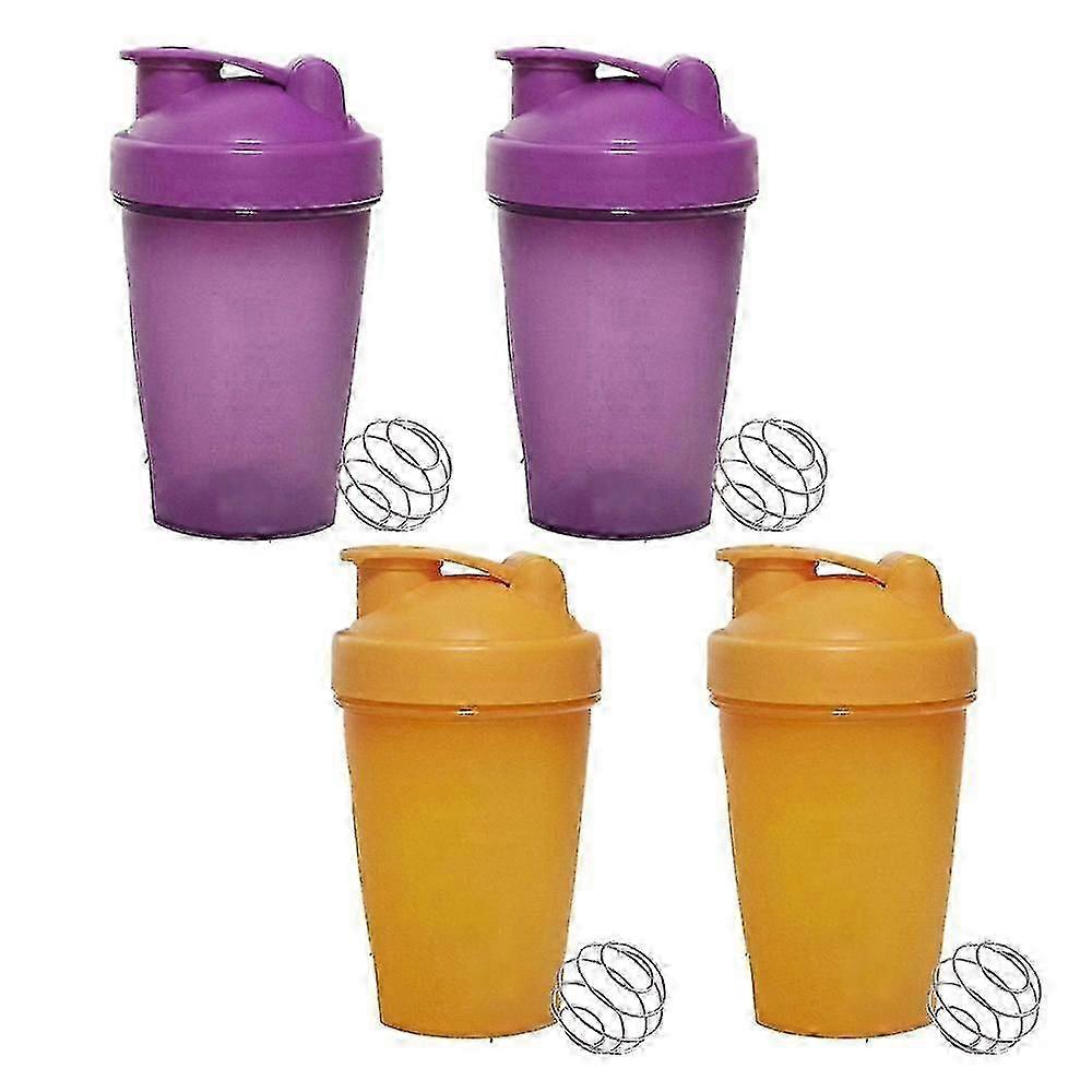 4-Pack 20-Ounce Shaker Bottles with Wire Whisk Balls for Protein and Smoothie Mixes