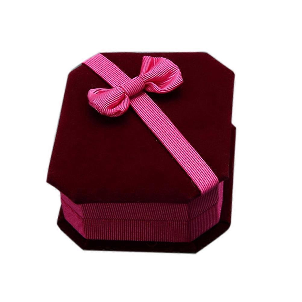 Earring Box for Jewelry Storage with Flannel Bowknot Design