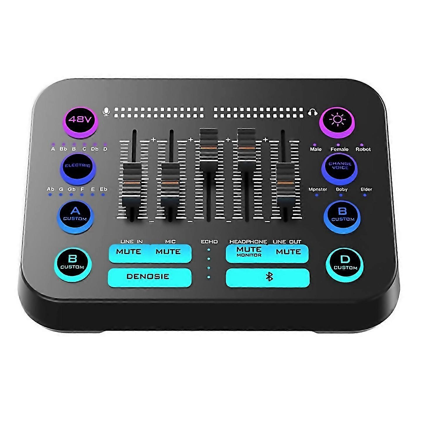 For 48v X1pro Bluetooth Audio Mixer With M8 Microphone Voice Changer
