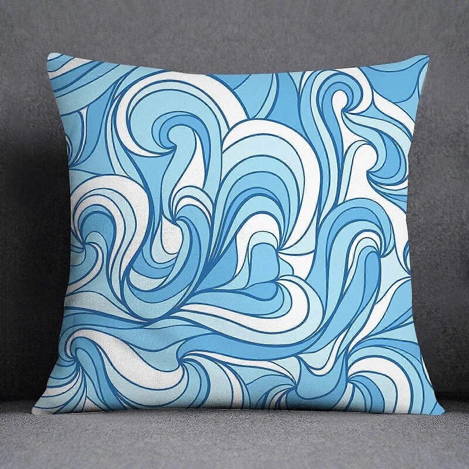 Pillow Cases Cotton Linen Geometric Simple Pattern Collection Home Decor Pillowcase Square Office