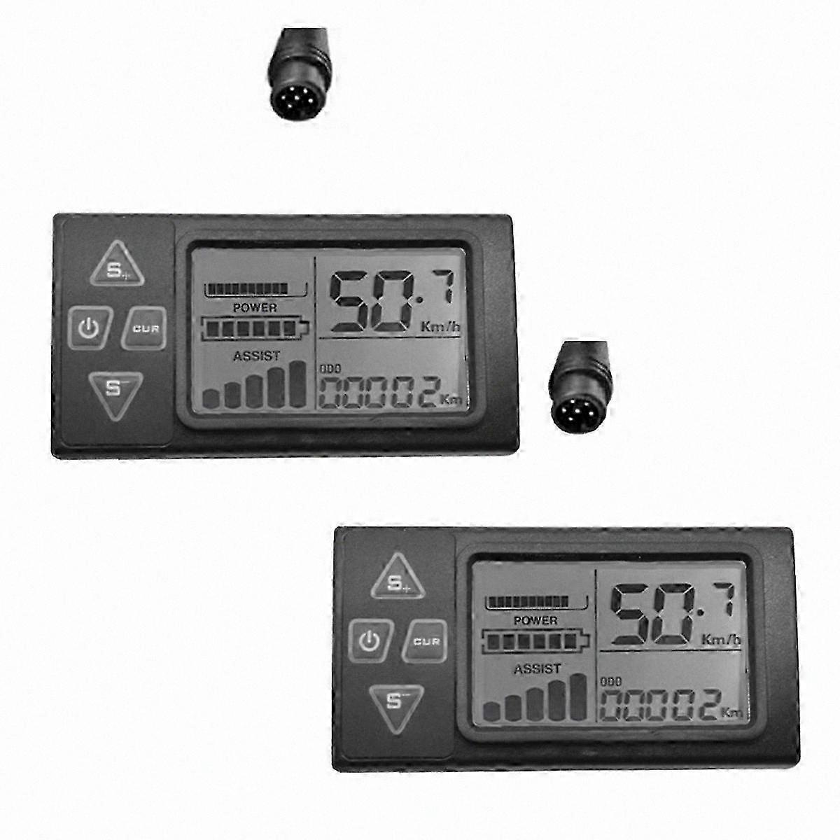 6PIN Waterproof LCD Display for 24V-48V Electric Bikes Speedometer Controller