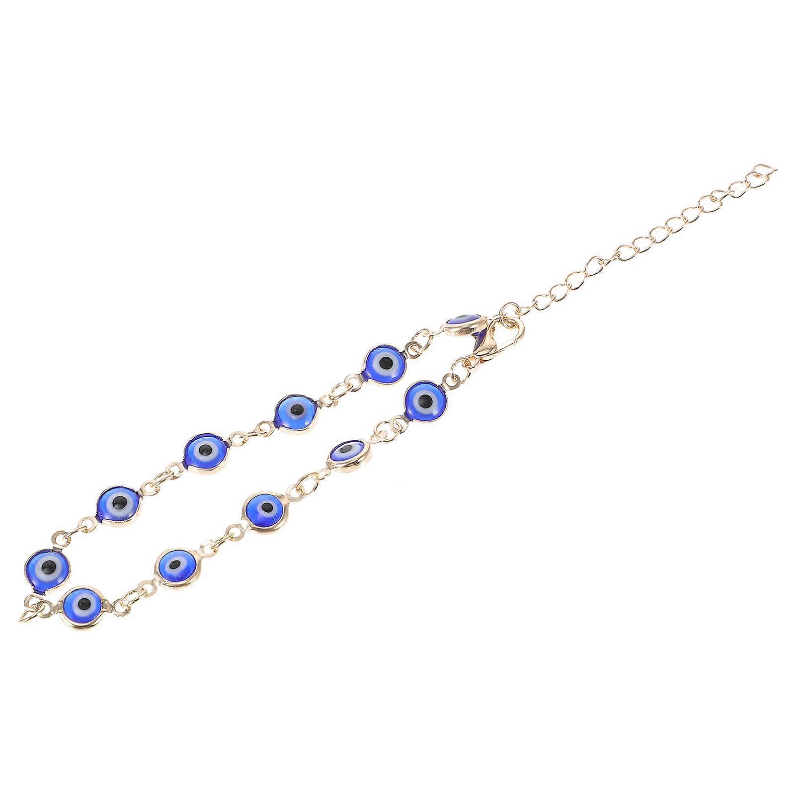 Evil-Eyes Bracelet Adjustable for Wrist Decor 2Pcs Steel