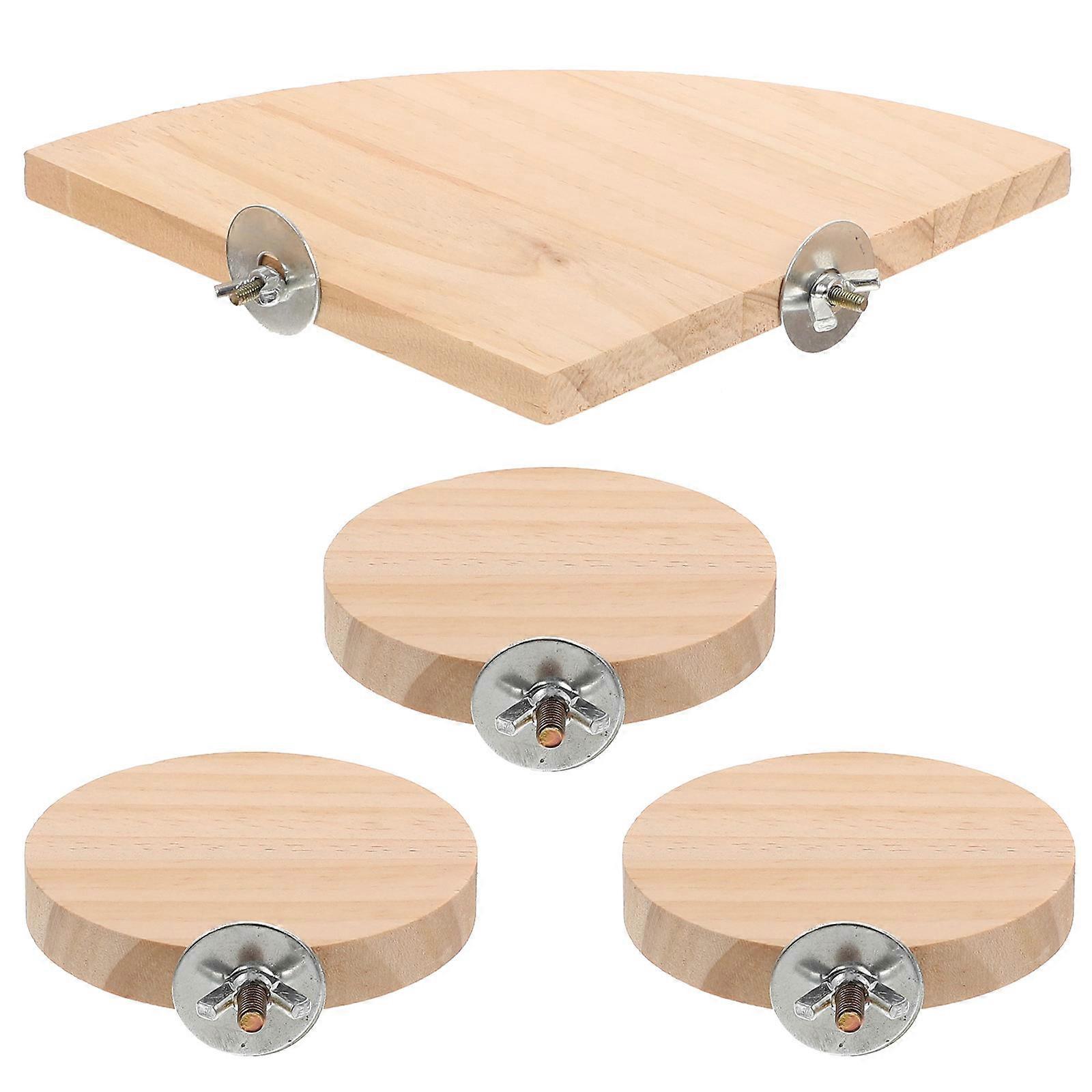 Hamster Standing Platform Fan-Shaped Wooden Platform for Pet 16Pcs