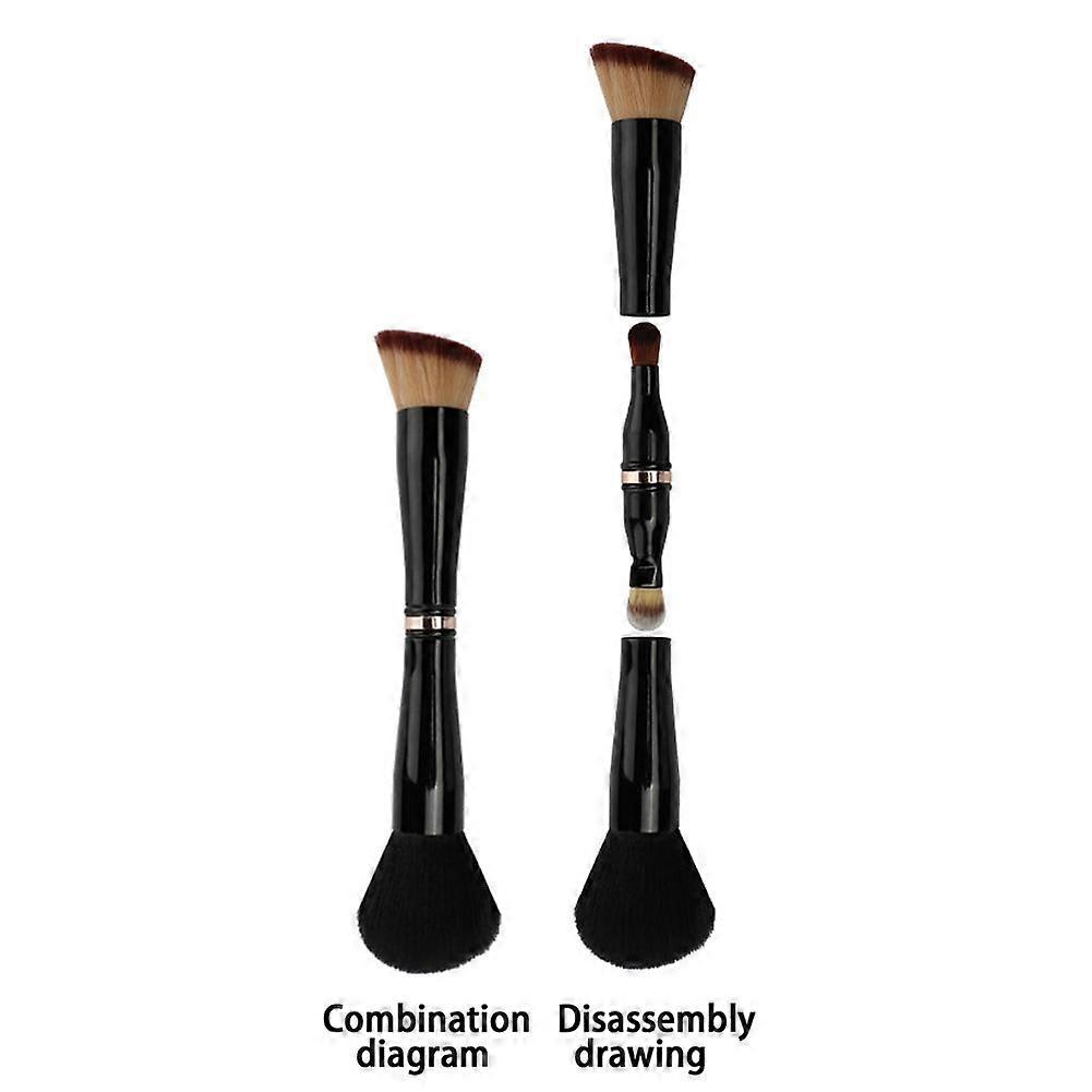 4-in-1 Vegan Makeup Brush Set with Portable Case for Liquid Cream and Powder