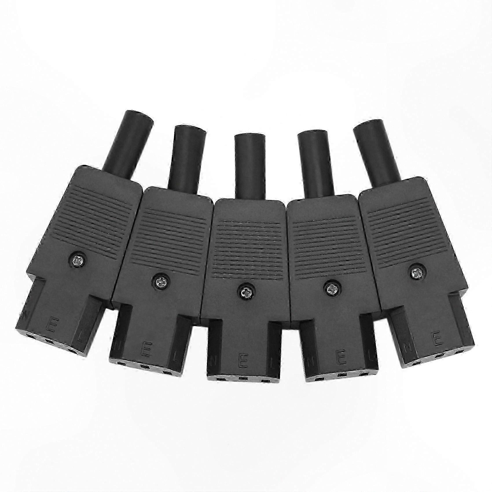 5-Pack C13 Female Plug Adapter, 3-Pin Rewirable Connector for IEC 320 Standard