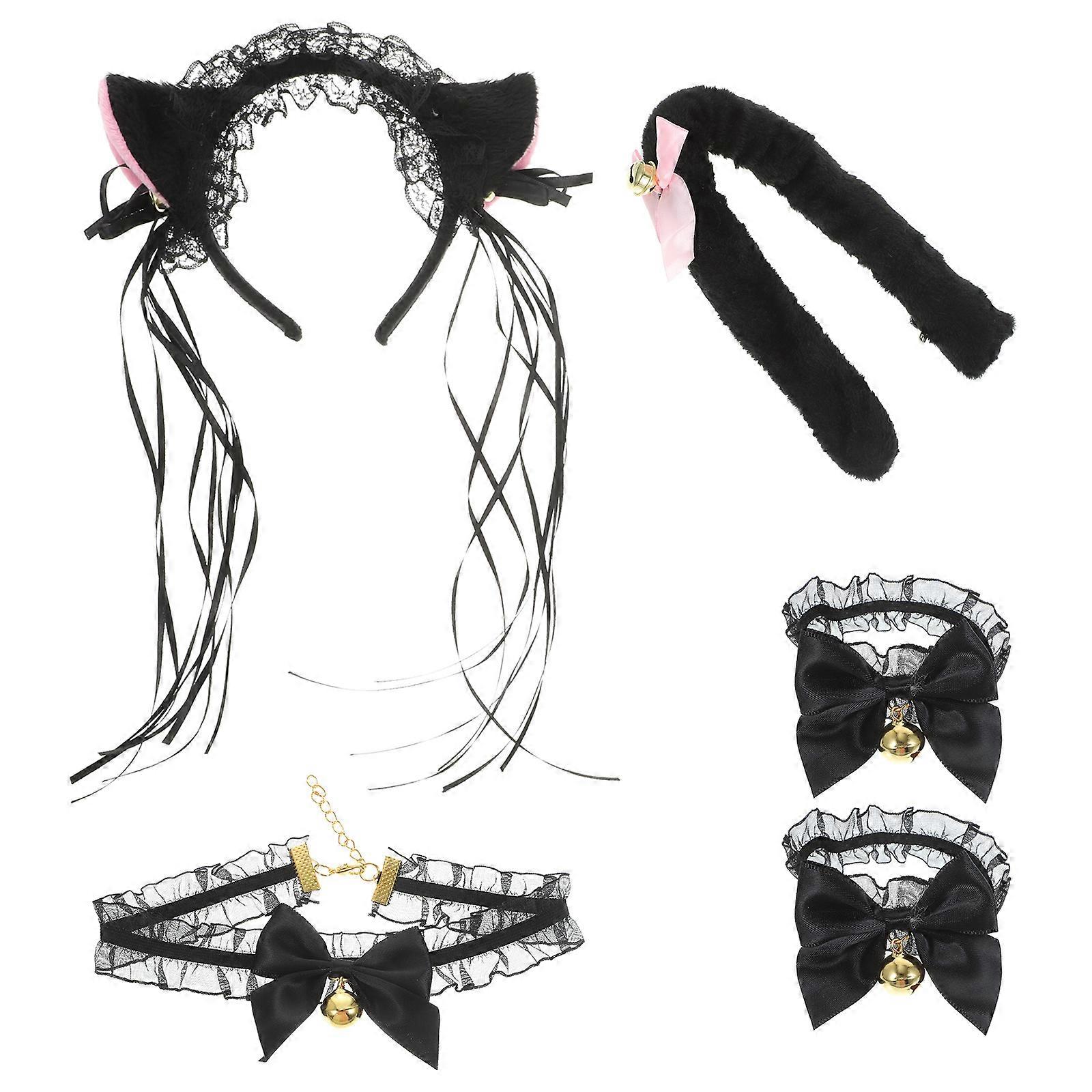Fox Ears Headband Set Cosplay Costume For Parties Stage Performance Festivals 20X13.5X3CM Fabric Plush Cosplay 1Set