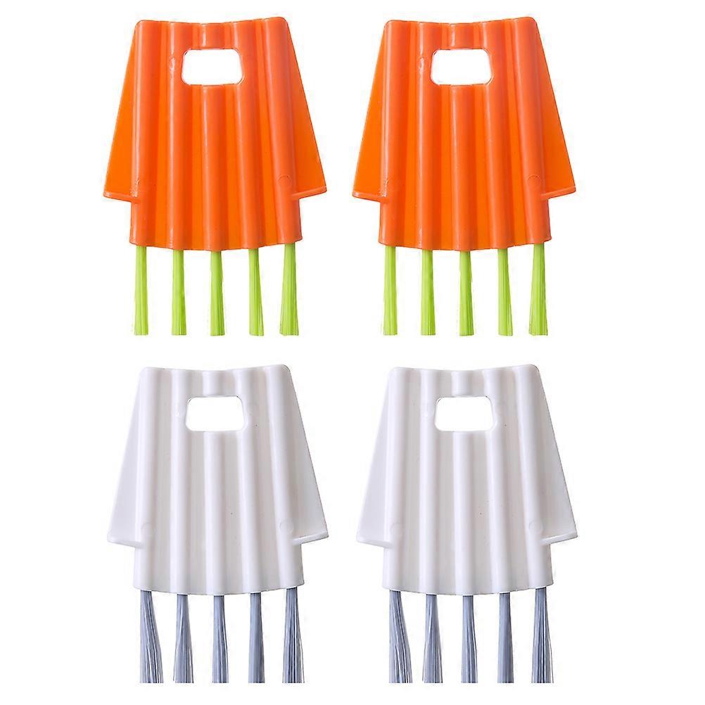 Small Crevice Cleaning Brush Multi Functional Kitchen Cleaning 9x6.5cm White PP 4Pcs