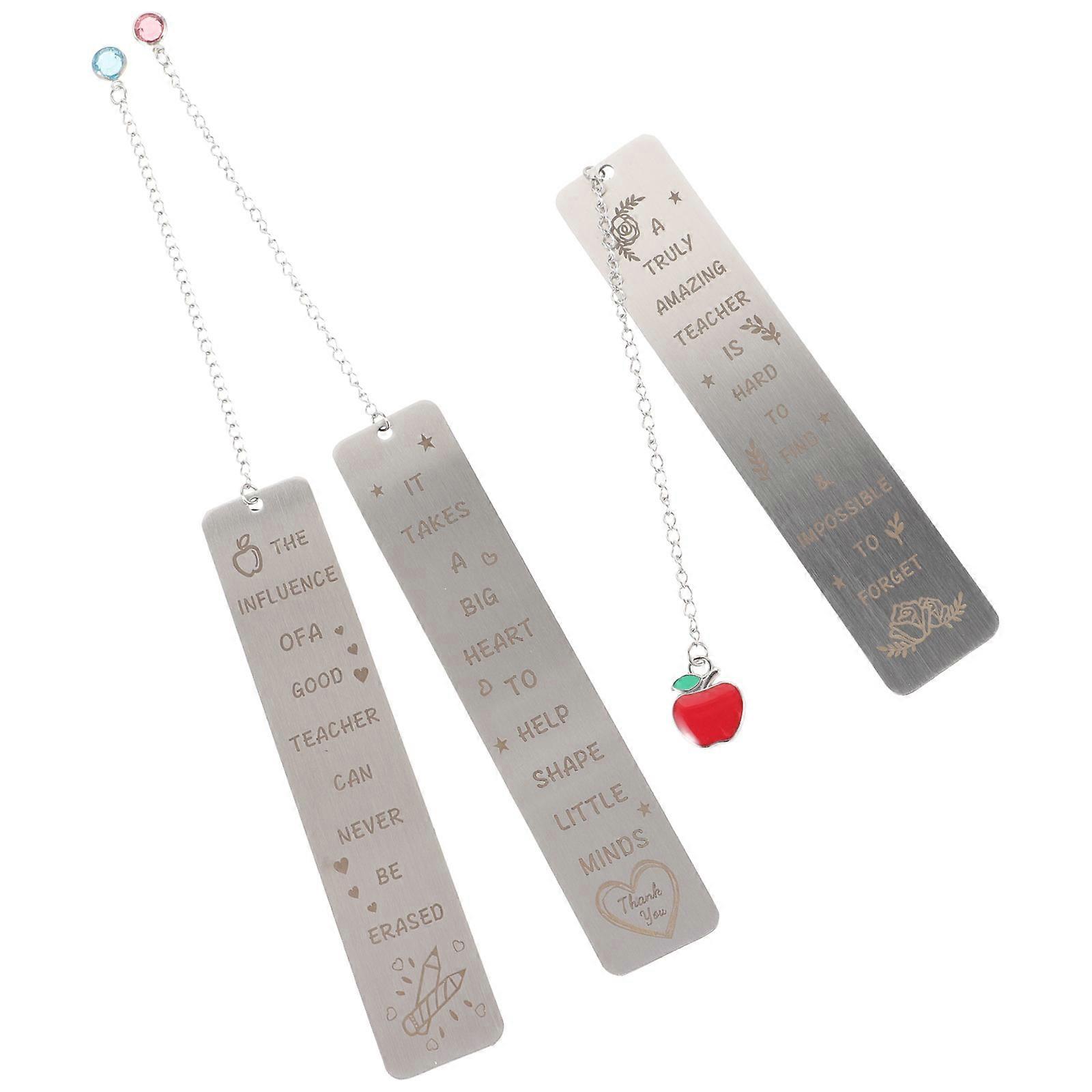 9 Pcs Rectangular Decorative Metal Book Markers For Graduation Party And School Events Featuring Simple Design