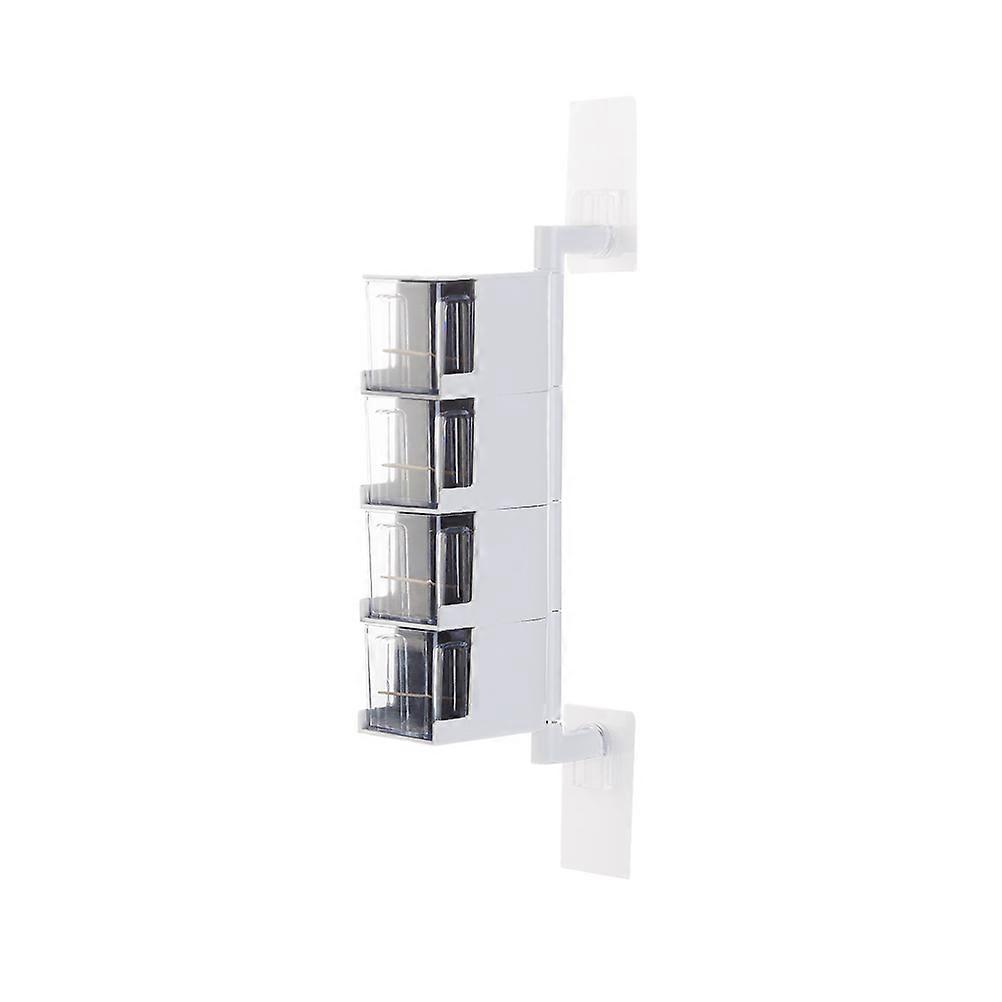 Drawer Spice Rack 4-Tier Rotating Wall Mount Spice Organizer 2Pcs for Kitchen Use