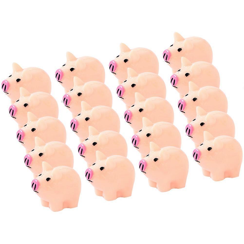 Mini Resin Pig Miniature Piggy Statue for Landscape 80Pcs Set