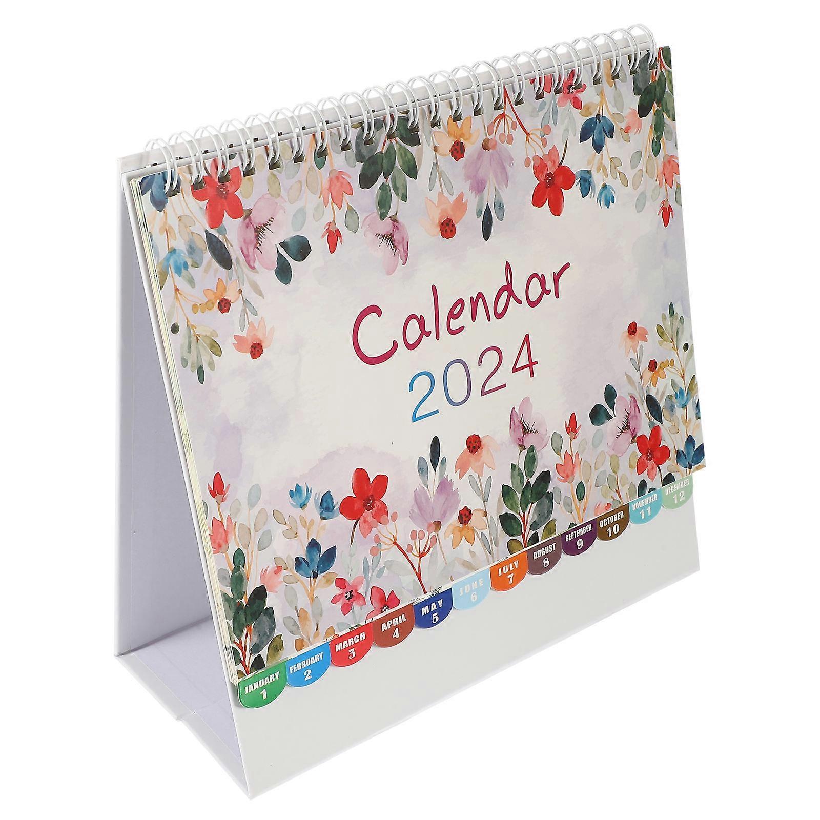 Tabletop Monthly Calendar Decorative Desk Calendar for Daily Use 2Pcs