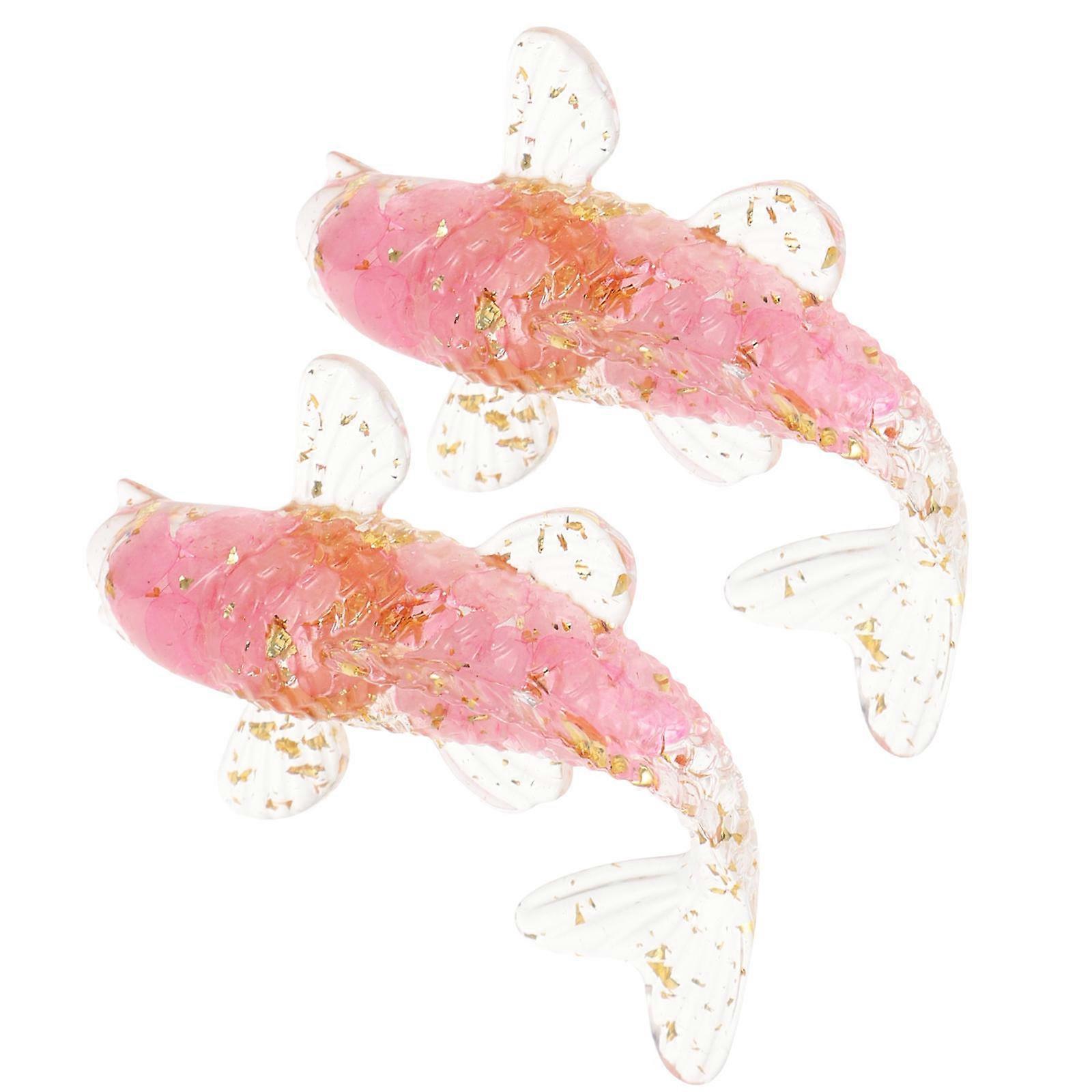 Small Crystal Fish Statue Table Fish Ornament for Decor 8Pcs