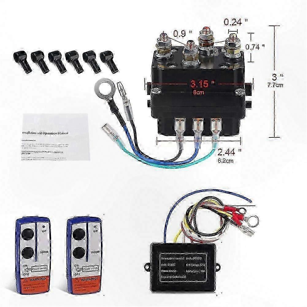 12V 500A Solenoid Relay for Off-Road Winch with Wireless Remote Control Kit
