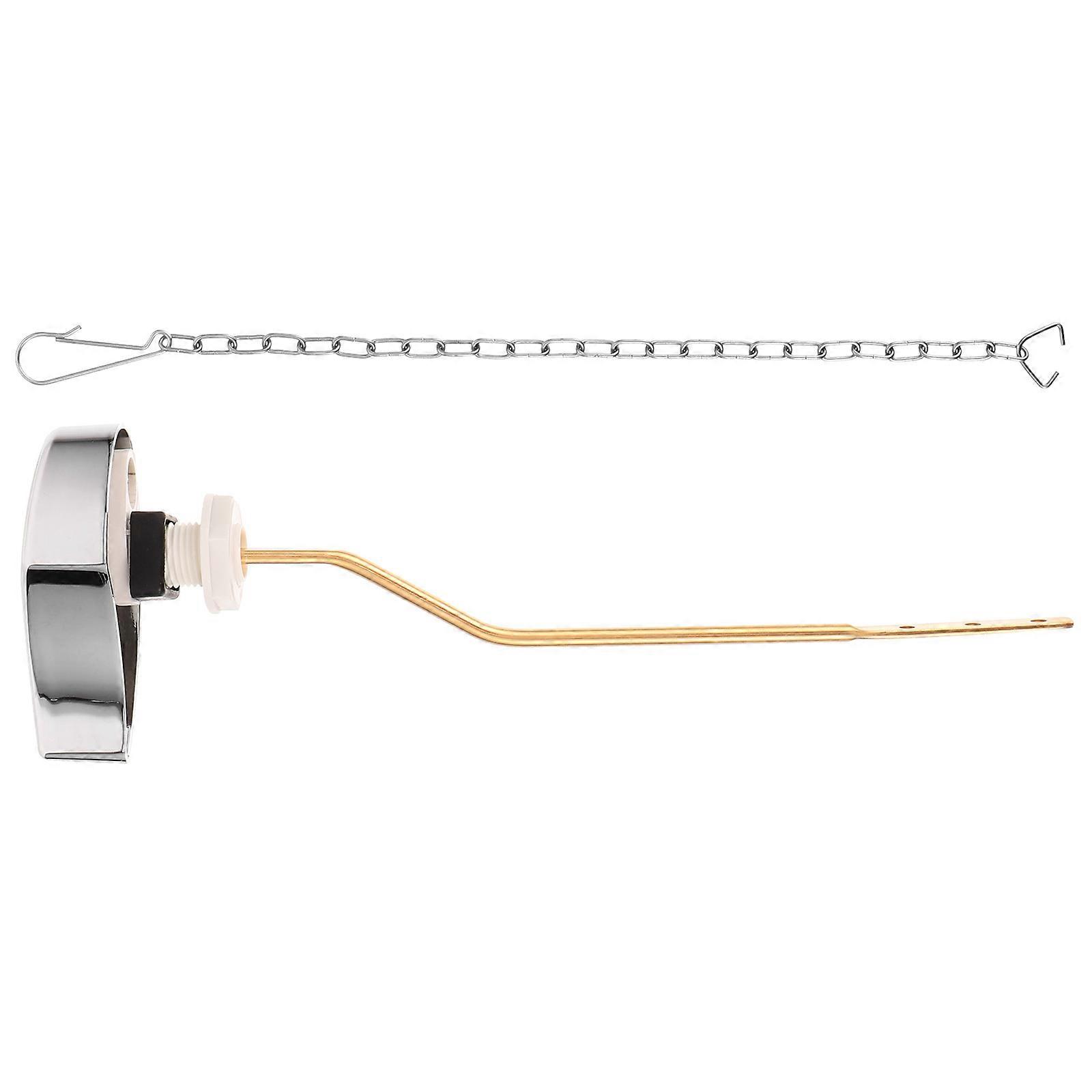 Toilet Handle Lever Left Side Flush for Bathroom 2Pcs Zinc Alloy Replacement
