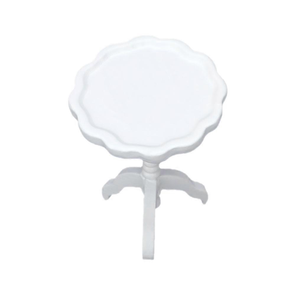Miniature Furniture Mini Round Table for Decoration 6Pcs White Table Model