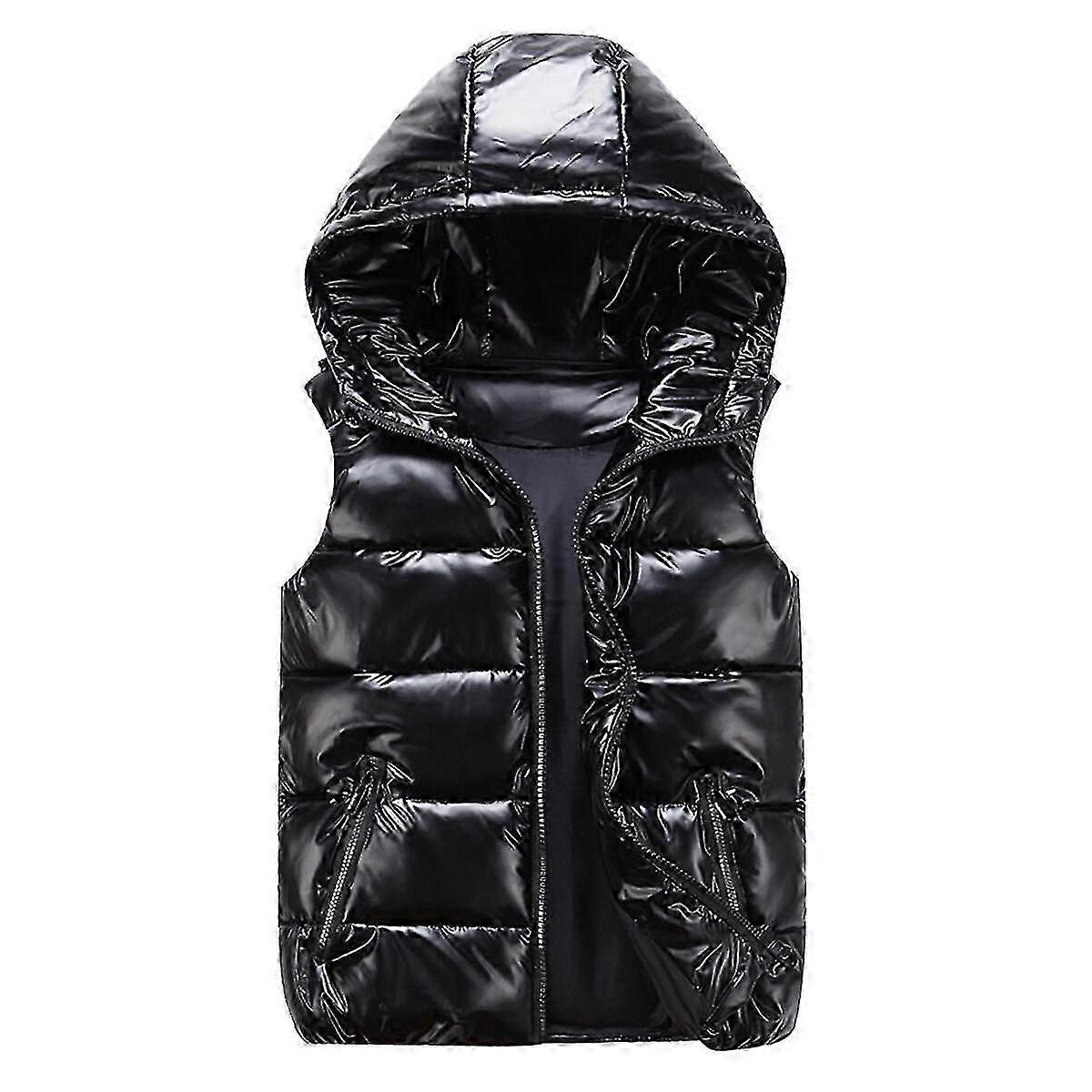 Sliktaa Unisex Shiny Waterdichte Mouwloze Jas Lichtgewicht Puffer Vest