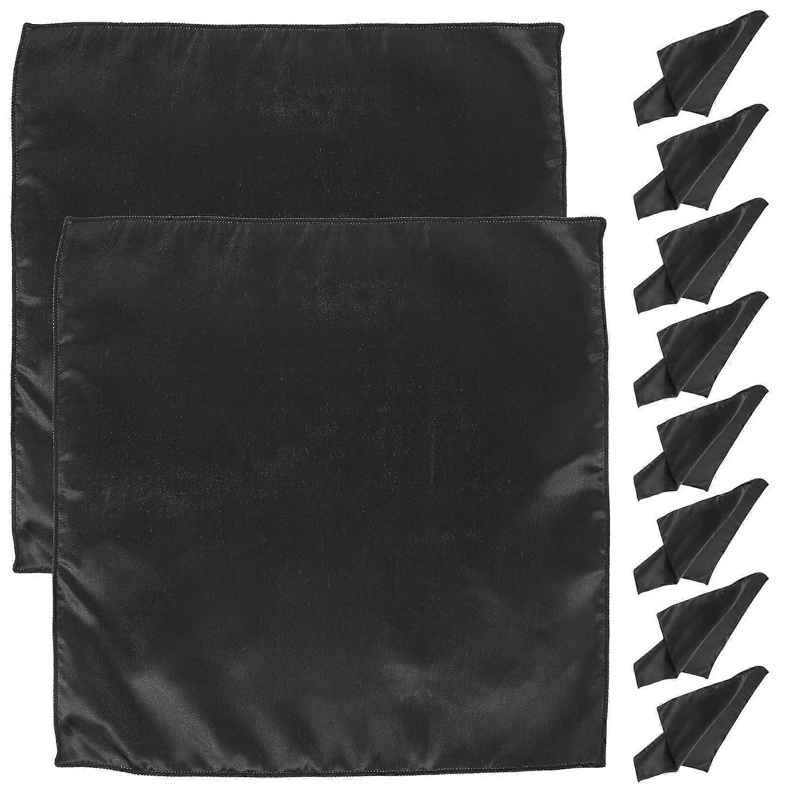 30 Sheets Reusable Wedding Napkin Cloth Highly Absorbent Napkins for Wedding Reception and Dining in Black 30X30CM