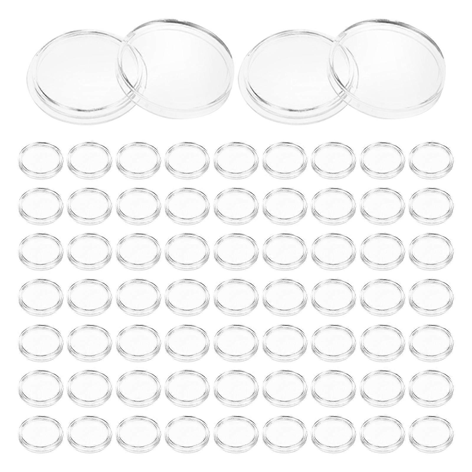 Coin Organizer Transparent Coin Storage Boxes for Collectors 100Pcs