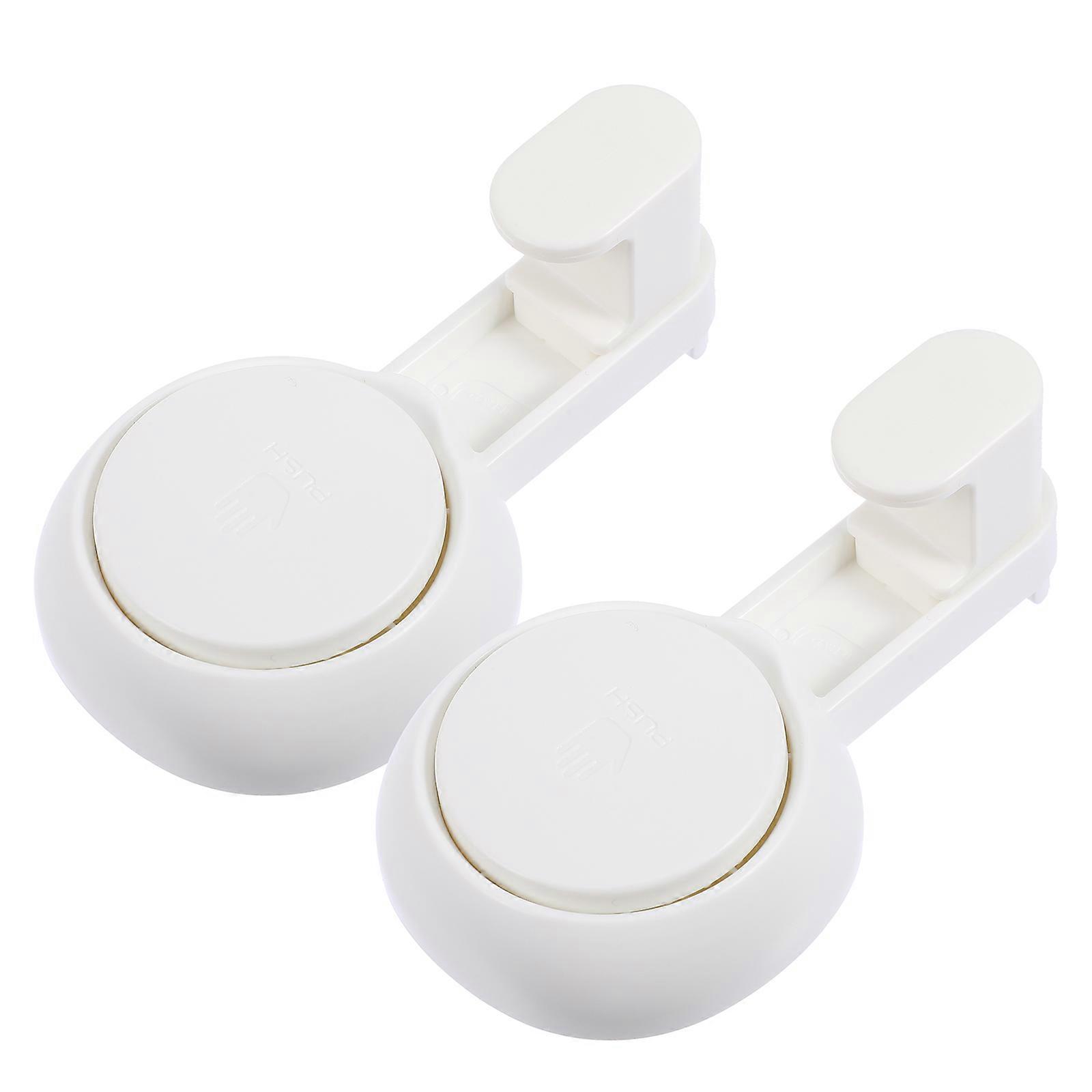 White Suction Cup Hooks For Wall 2Pcs Reusable Kitchen Utensils Practical Design Damage-Free Storage