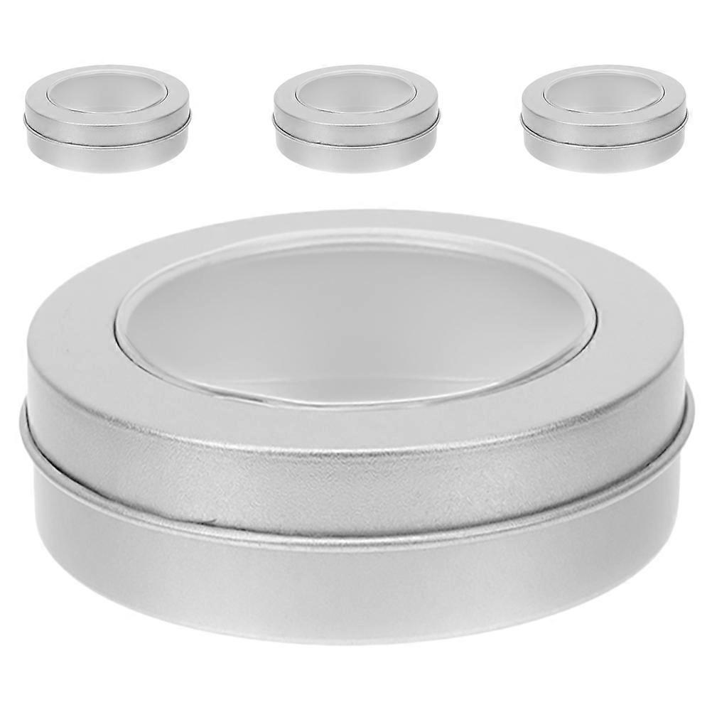 Silver Round Tin Box With Lid 16 Pcs Ideal For Holiday Treats Office Storage And Easy Access For Organization