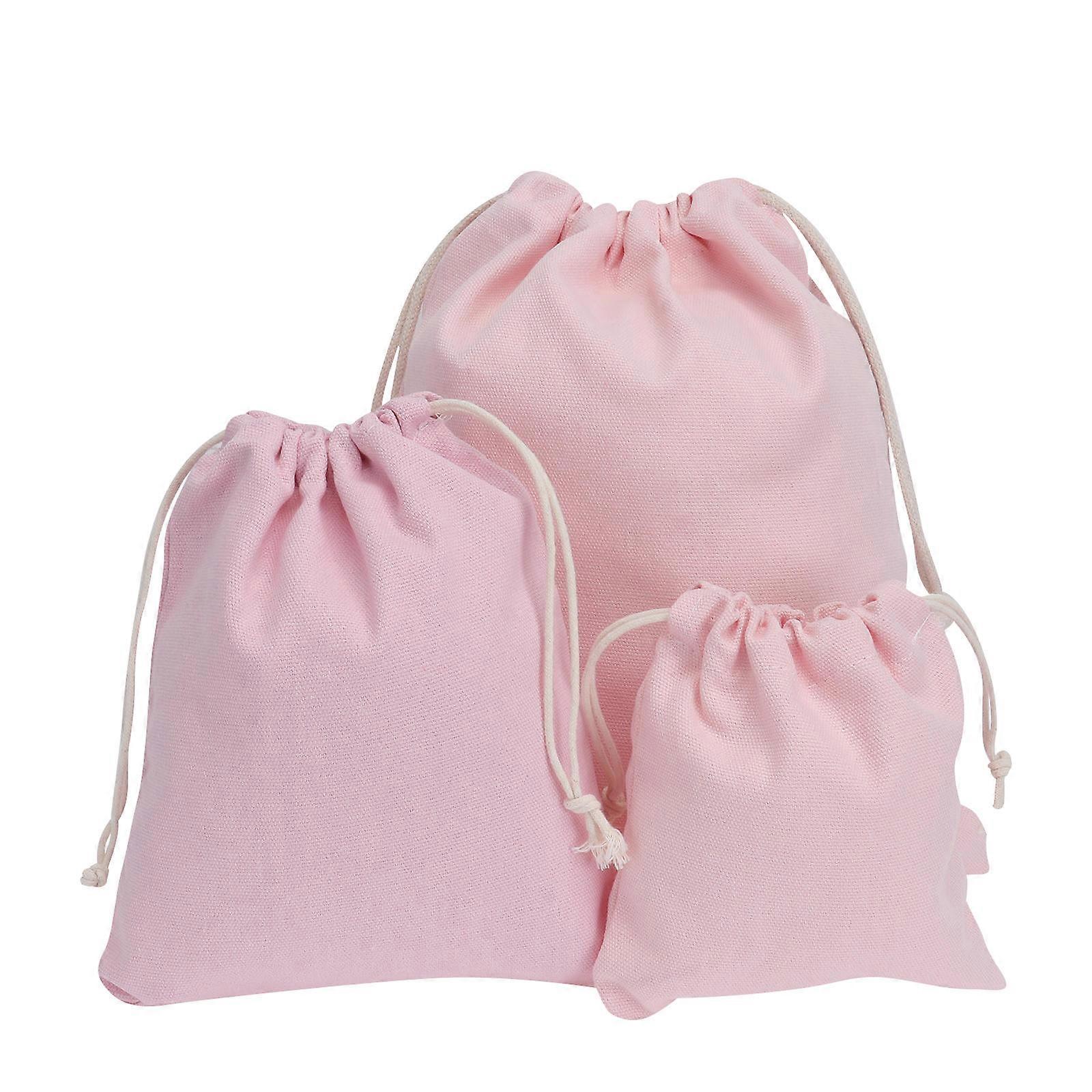 Candies Storage Bag for Storage Use 6Pcs Pink Cotton Drawstring