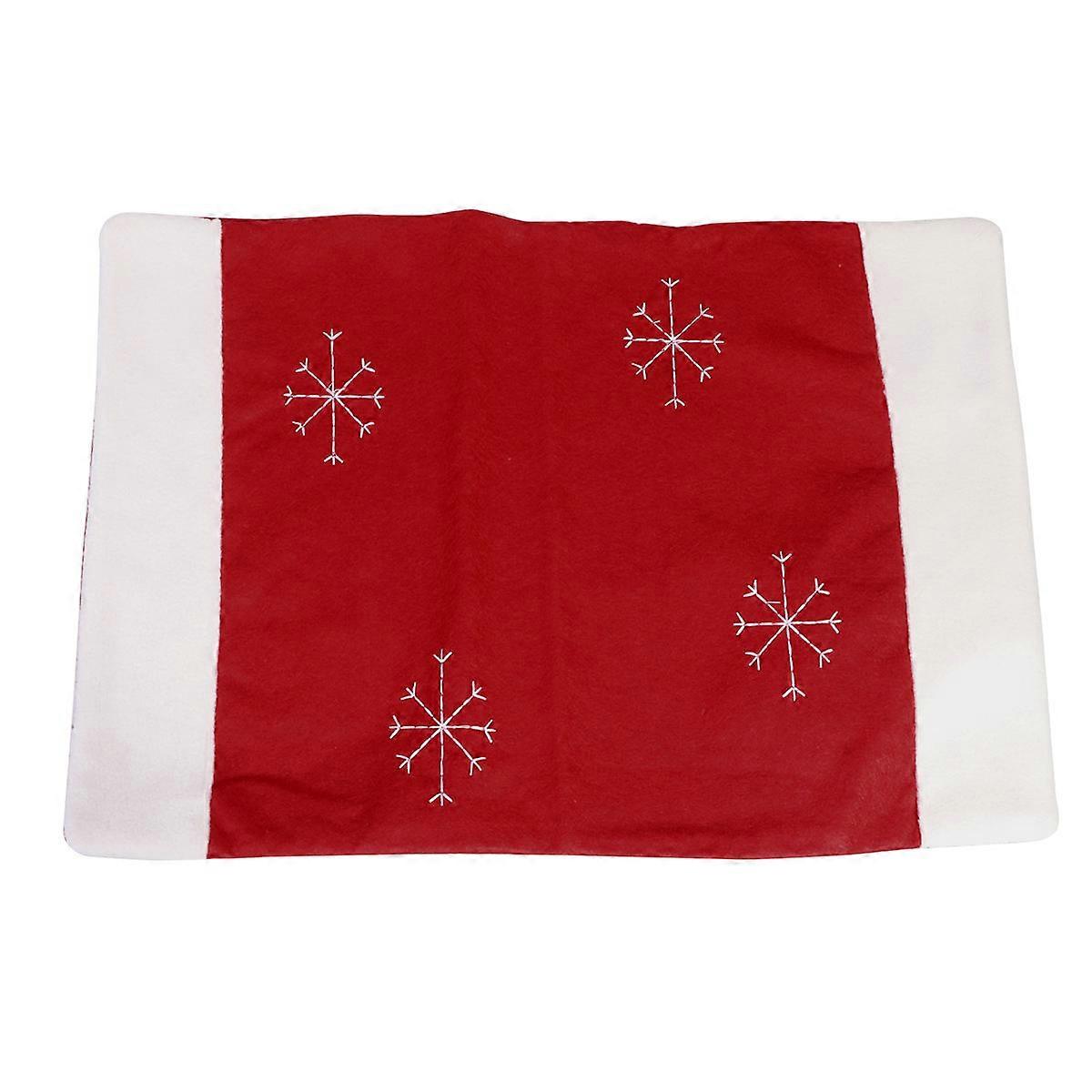 Tableware Fabric Pad Christmas Placemat for Table Protection 2Pcs Red Snowflake