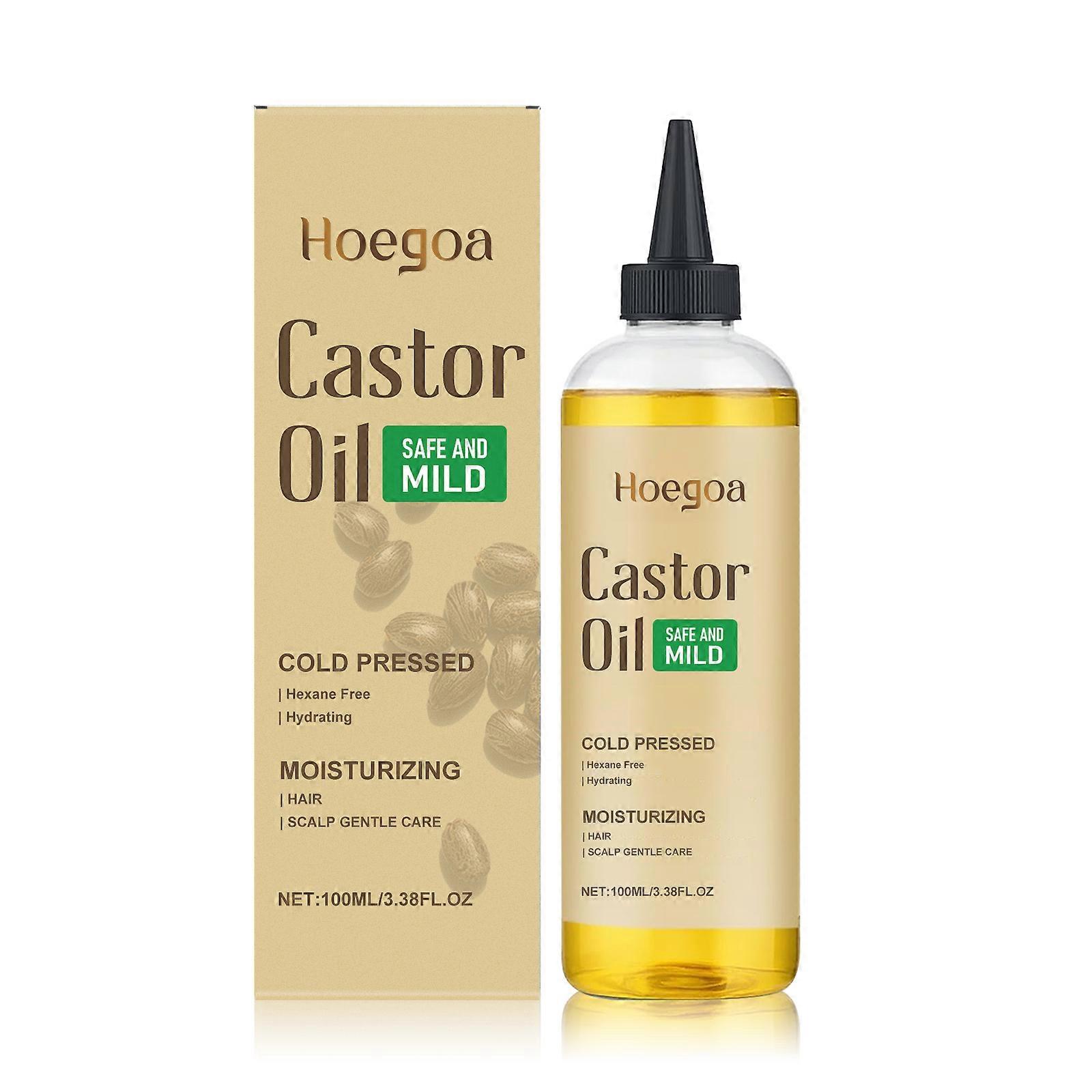 Hoegoa Castor Oil For Hair Care Nourishes The Scalp, Moisturizes The Hair Strands, And Gently Maintains The Luster And Smoothness Of The Hair