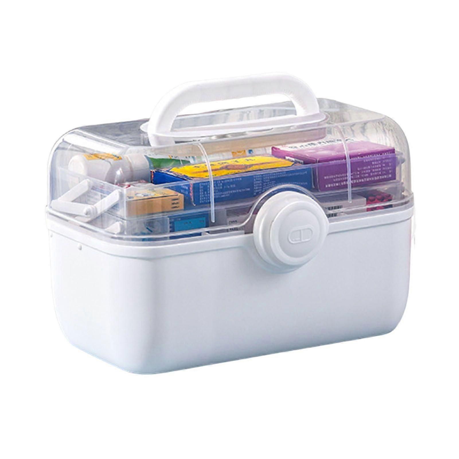 3-Layers Medicine Box for Home Portable Large Capacity First Aid Box with Handle