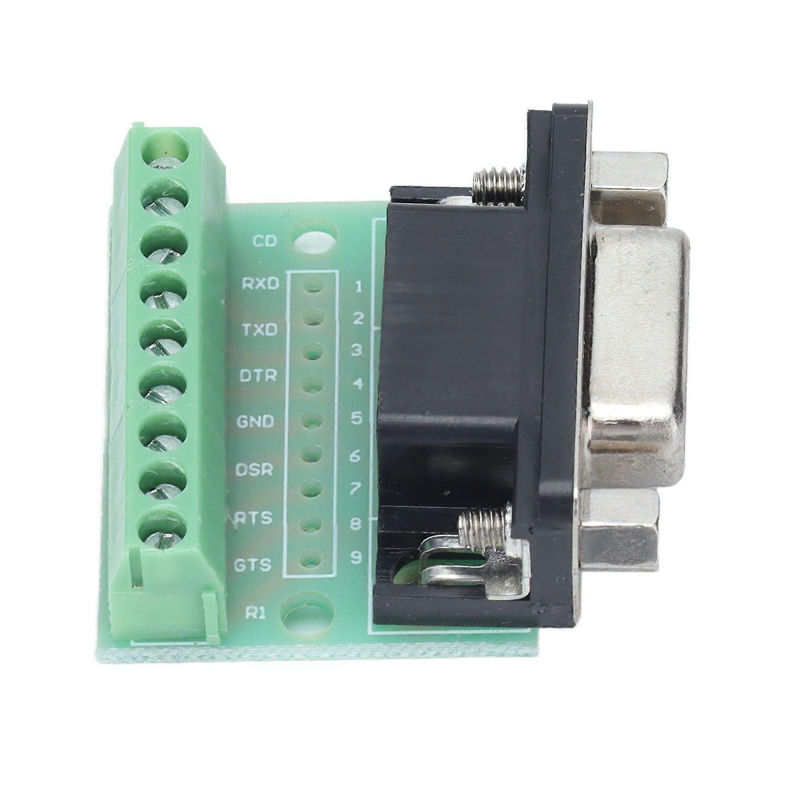 DB9 Female Terminal Breakout Board 9 Position Screw Adapter for RS232 RS485 Connector