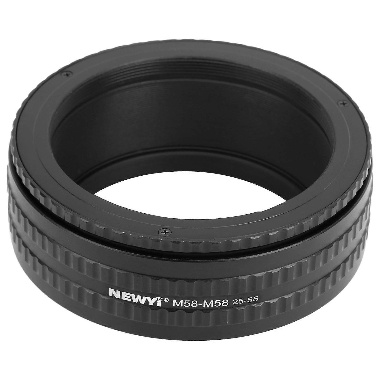 NEWYI M58M58 2555mm Adjustable Focusing Tube Adapter Ring Magnify Macro Lens