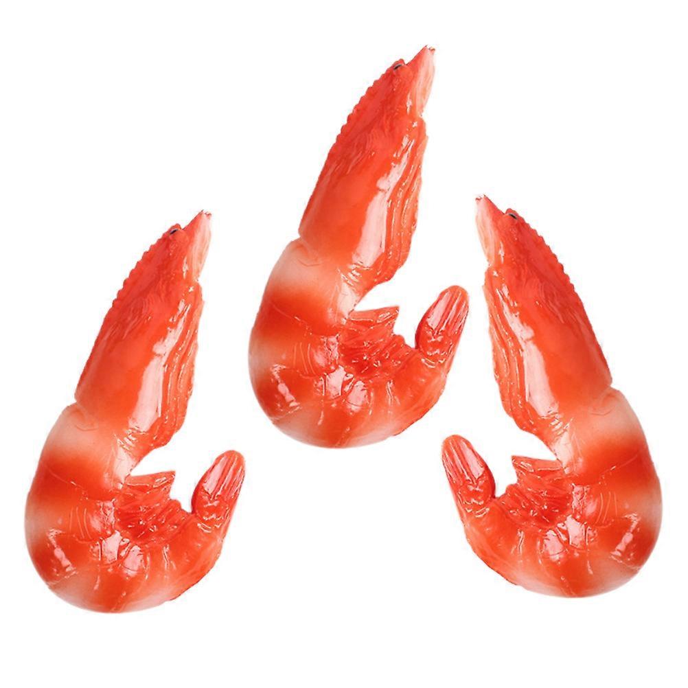 Fake Shrimp Model Shrimp Model for Playing 12Pcs Red PVC Artificial