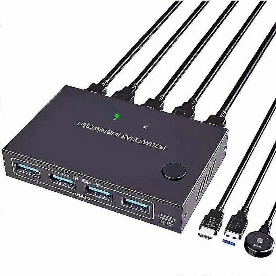 Pour Kckvm201a 2 entrées 1 sortie 4K 60 Hz HDMI KVM Commutation USB30 Partagé Ordinateur En Forme D'imprimante U