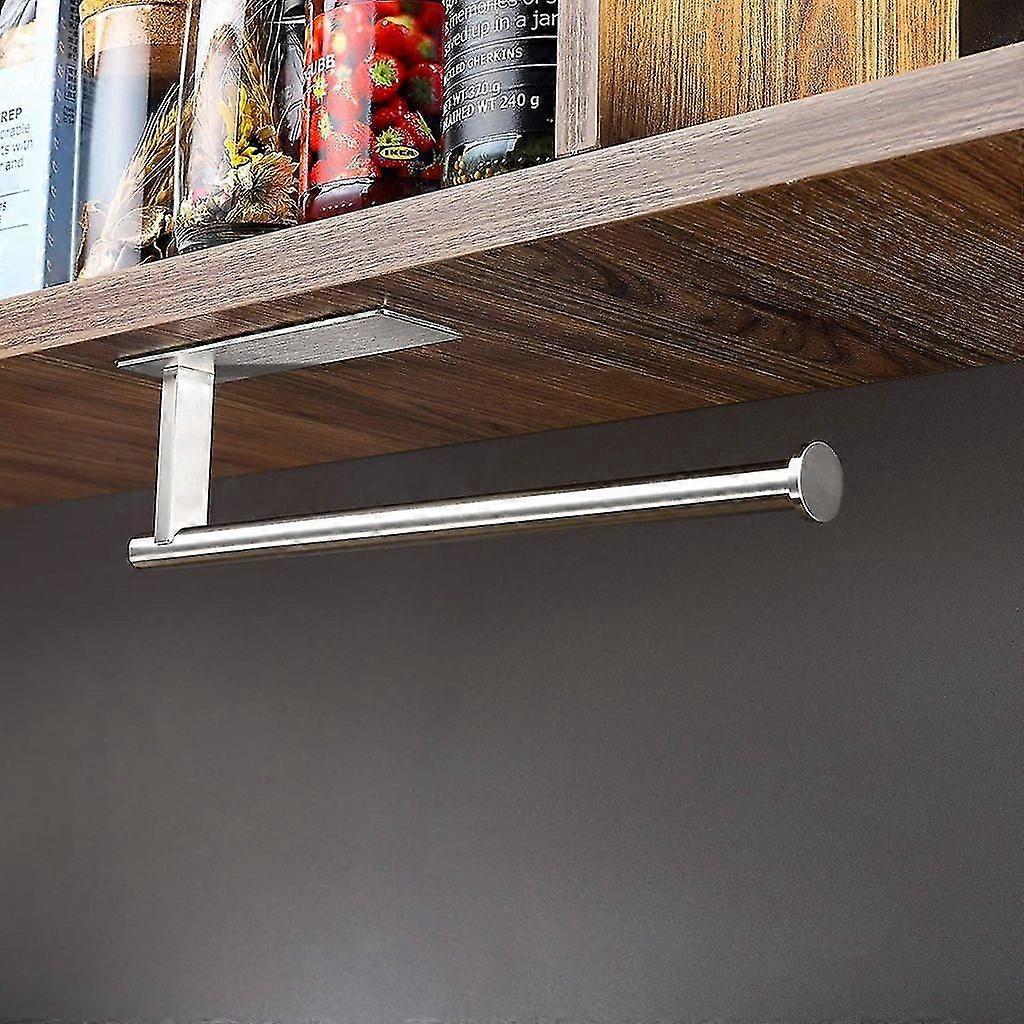Keittiörullan pidike ilman porausta Talouspaperipidike Itseliimautuva paperirullapidike kaapin alla, ruostumaton teräs Sus304, 31cm