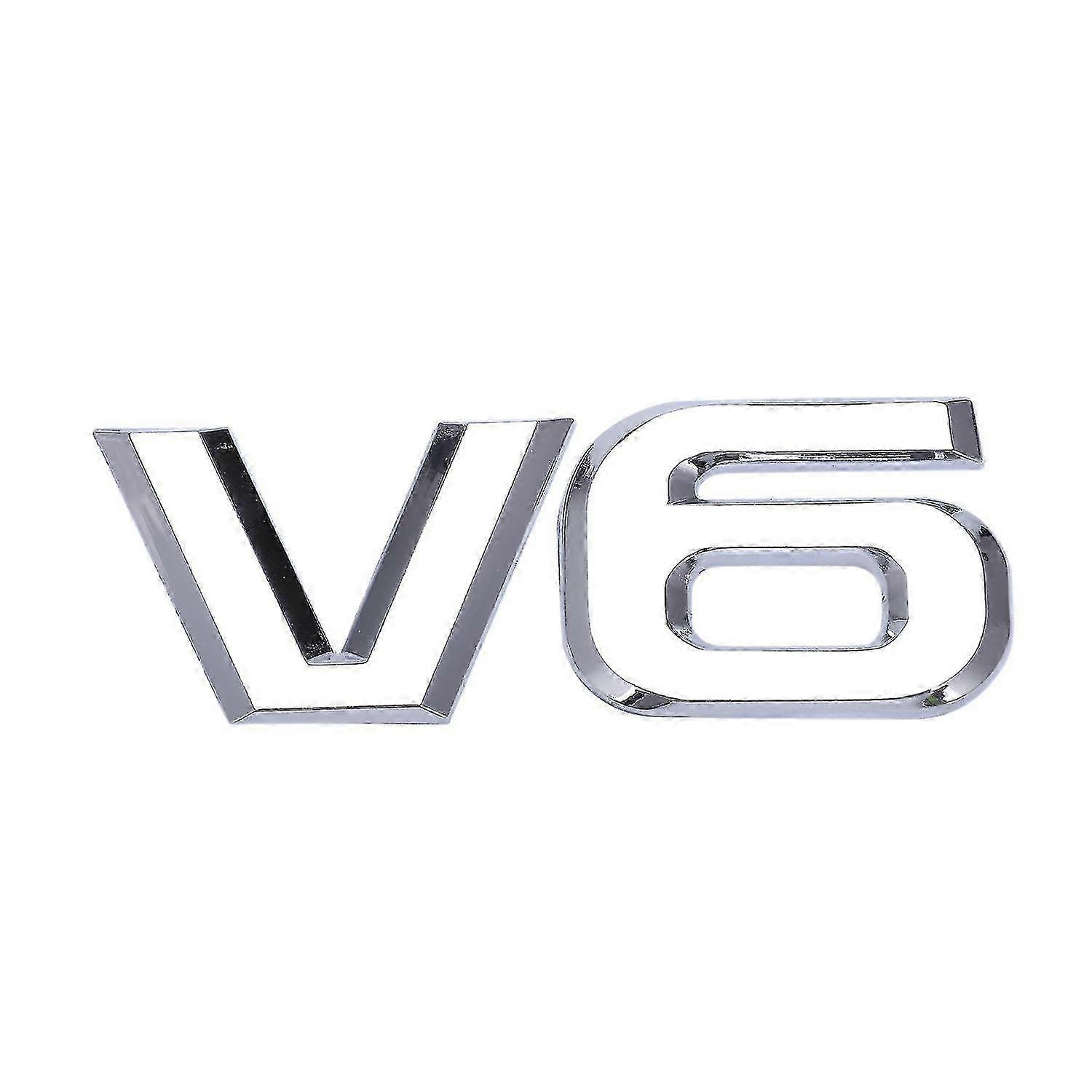 Silver T Metal V6, Sticker, Car /