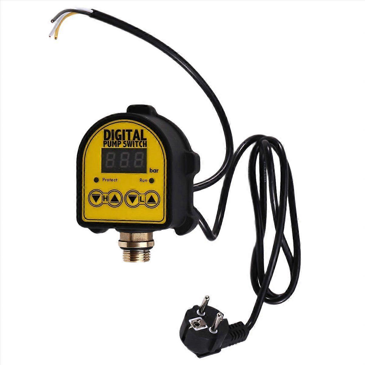 Pressure Controller Switch 0-10Bar 1/2in Interface Water Oil Compressor 220V Digital Automatic Water Pump on/OFF EU Plug