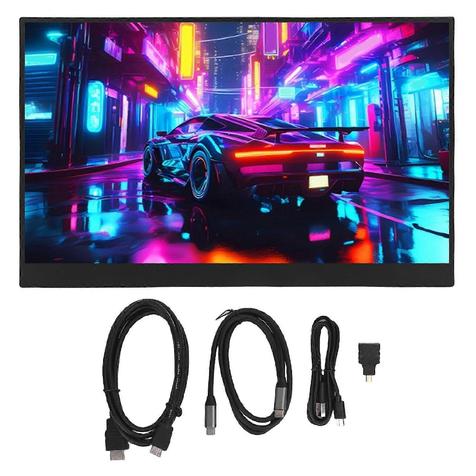 15.6 Inch Portable HDR Screen 1920x1080 for RasPi OS USB Type C Display for Laptop