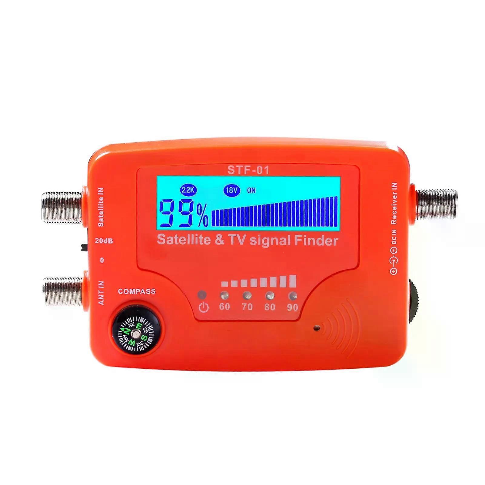2 in 1 Satellite and TV Signal Finder LCD Digital Satellite Finder TV Antenna Signal Strength Signal Meter with Compass Alarm