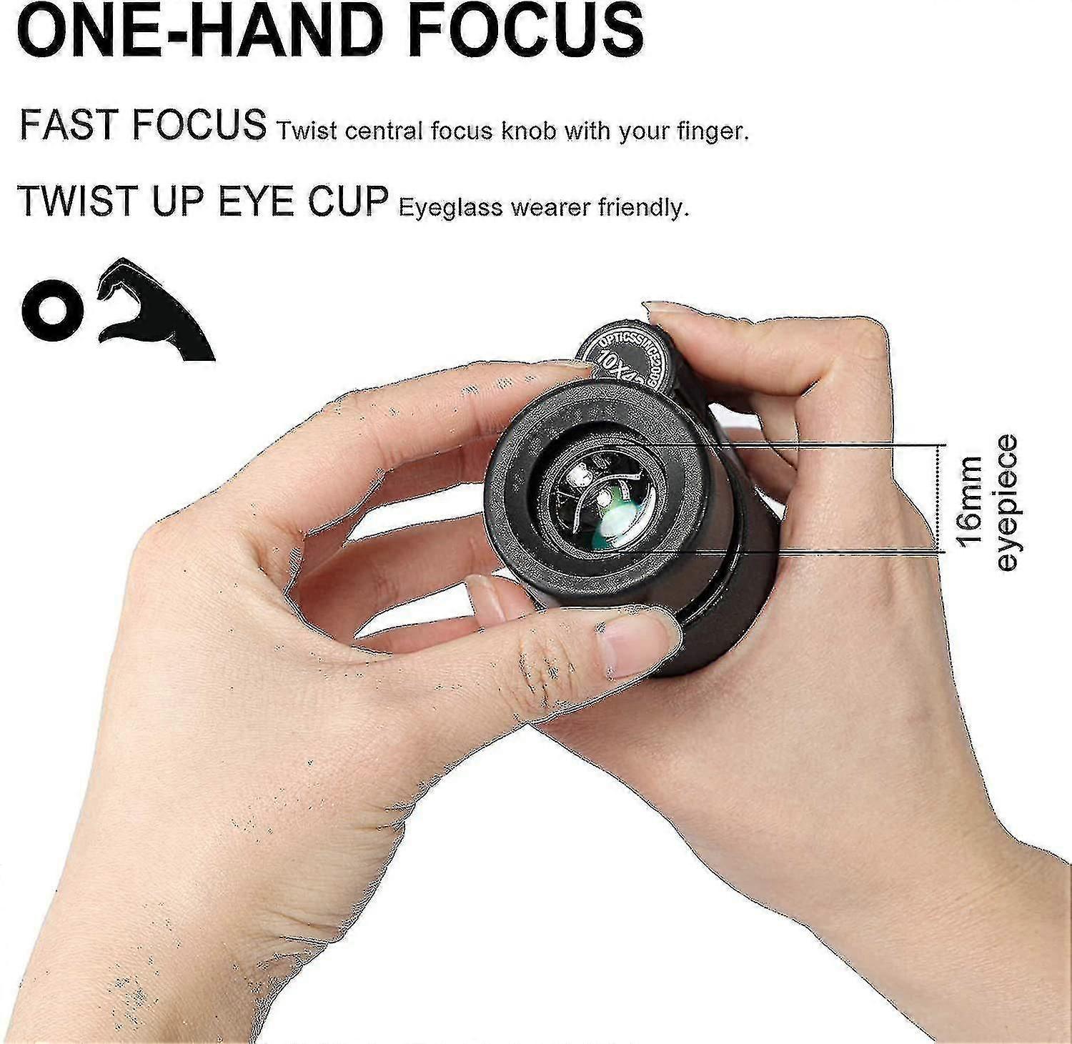 10 X 42 Monokular Teleskop für Erwachsene, High Power Pocket Monokular