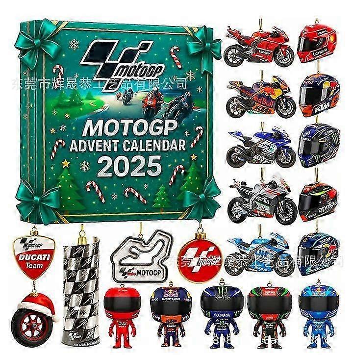 Ημερολόγιο Μοτοσικλέτας 25-26 2025 - Δώρο αντίστροφης μέτρησης Χριστουγέννων 24 ημερών, Διασκεδαστικό δώρο για λάτρεις και αναβάτες μοτοσικλέτας, 2D ακρυλική μοτοσικλέτα, Ho