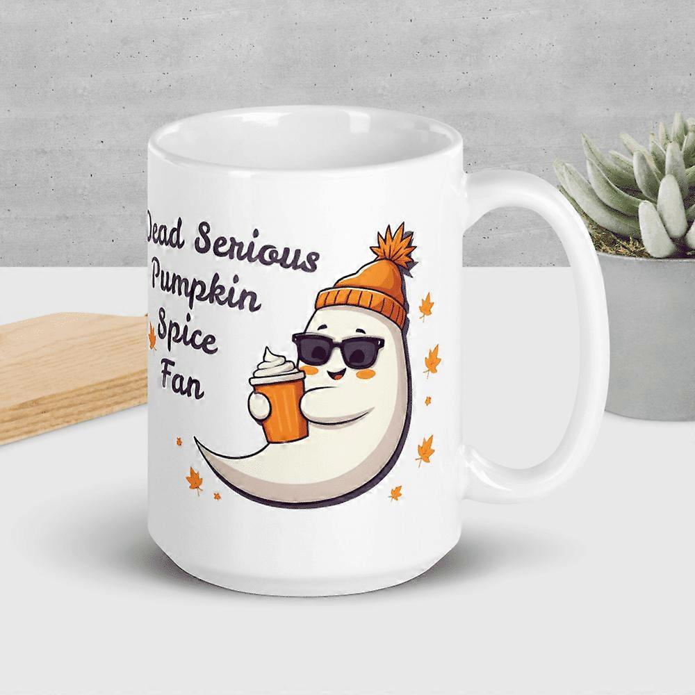 Dead Serious Pumpkin Spice Fan White glossy mug
