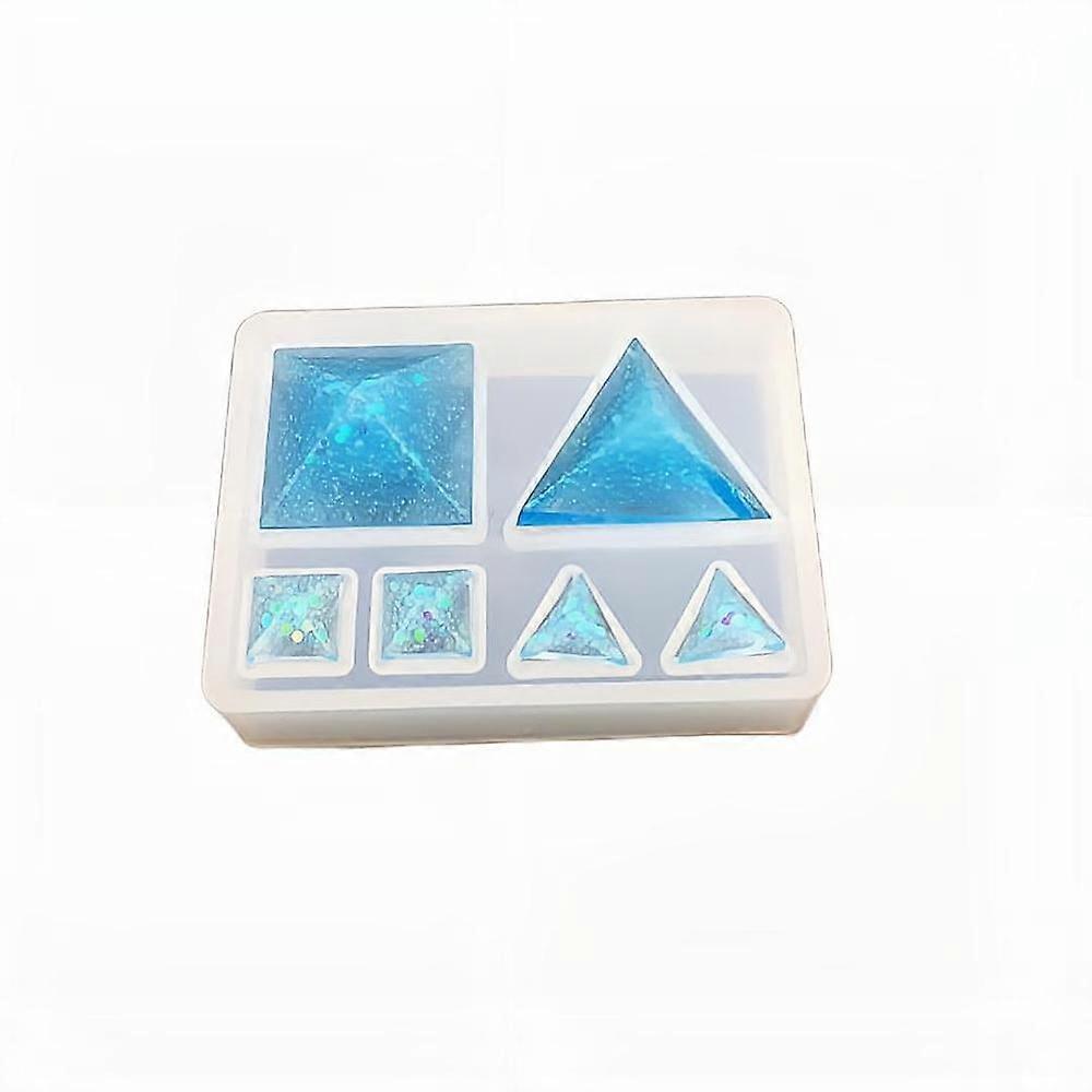 1pc Silicone Molds Resin Casting Molds For UV Resin Epoxy Resin Jewelry Making Pyramid White 53x70x14mm Inner Diameter: 10~25x10~25mm