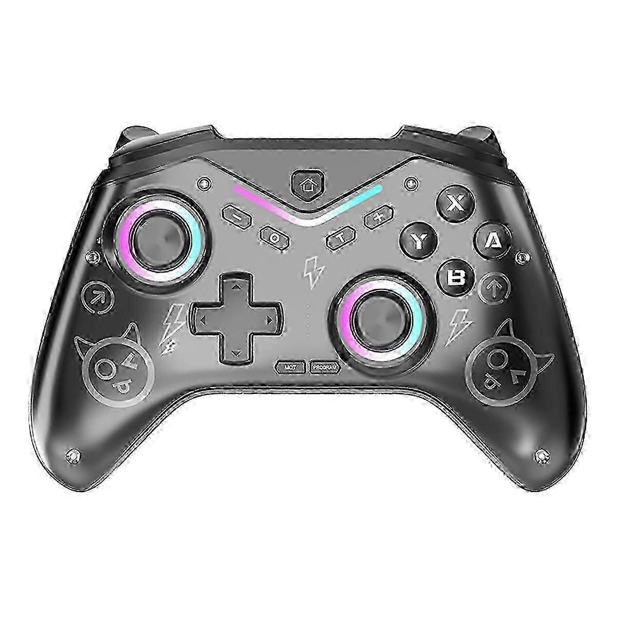Programmable Wireless Game Controller with Hall Joystick for Switch, Steam, iOS & Android - Black