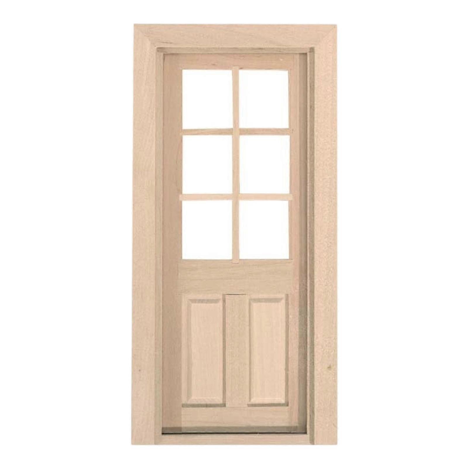 Natural Wood Hands-on Dollhouses Accessories Unpainted Door Window For Crafting And Model Making Multicolor