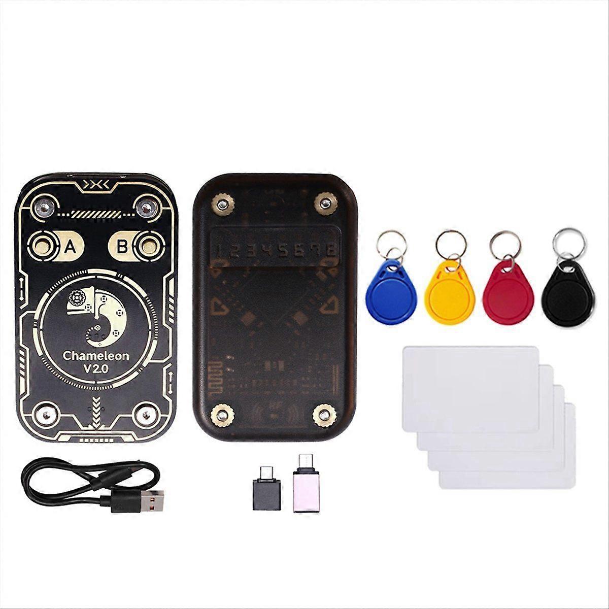 Chameleon V2.0 RFID Smart Chip Reader Emulator Chameleon NFC Duplicator+4xUID Keychain/CUID Card 12