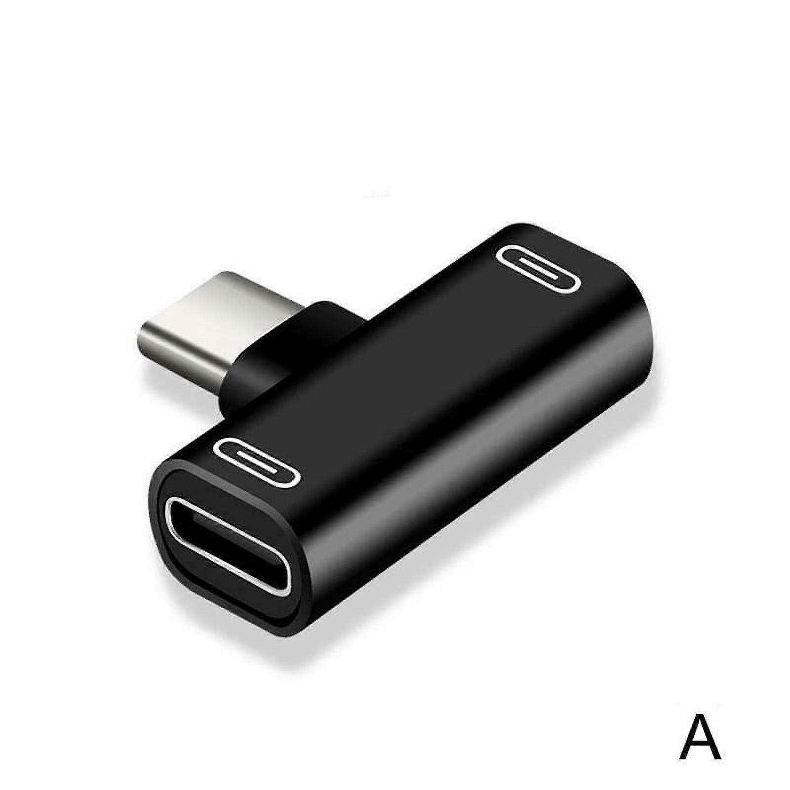 LZYWOD 2 in1 Dual USB-C Type C Splitter Adapter to Headphone NEW For Android V9C6