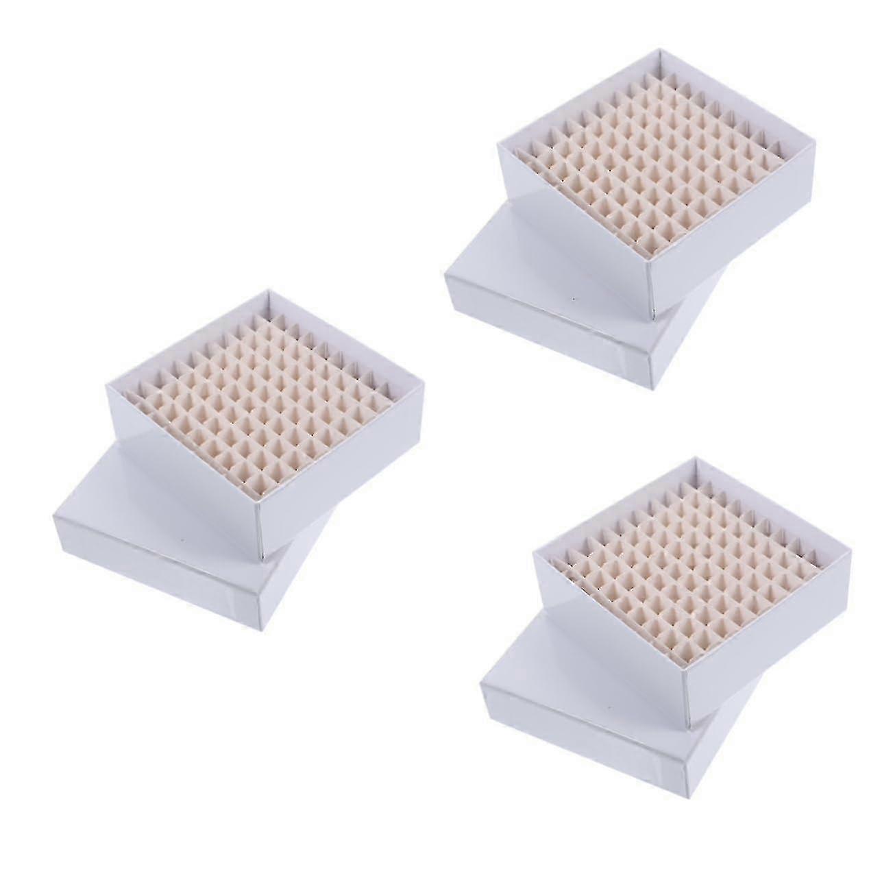 3 stk mikrosentrifugerør kryogen oppbevaringsboks papirmateriale 100grid for lab 2025