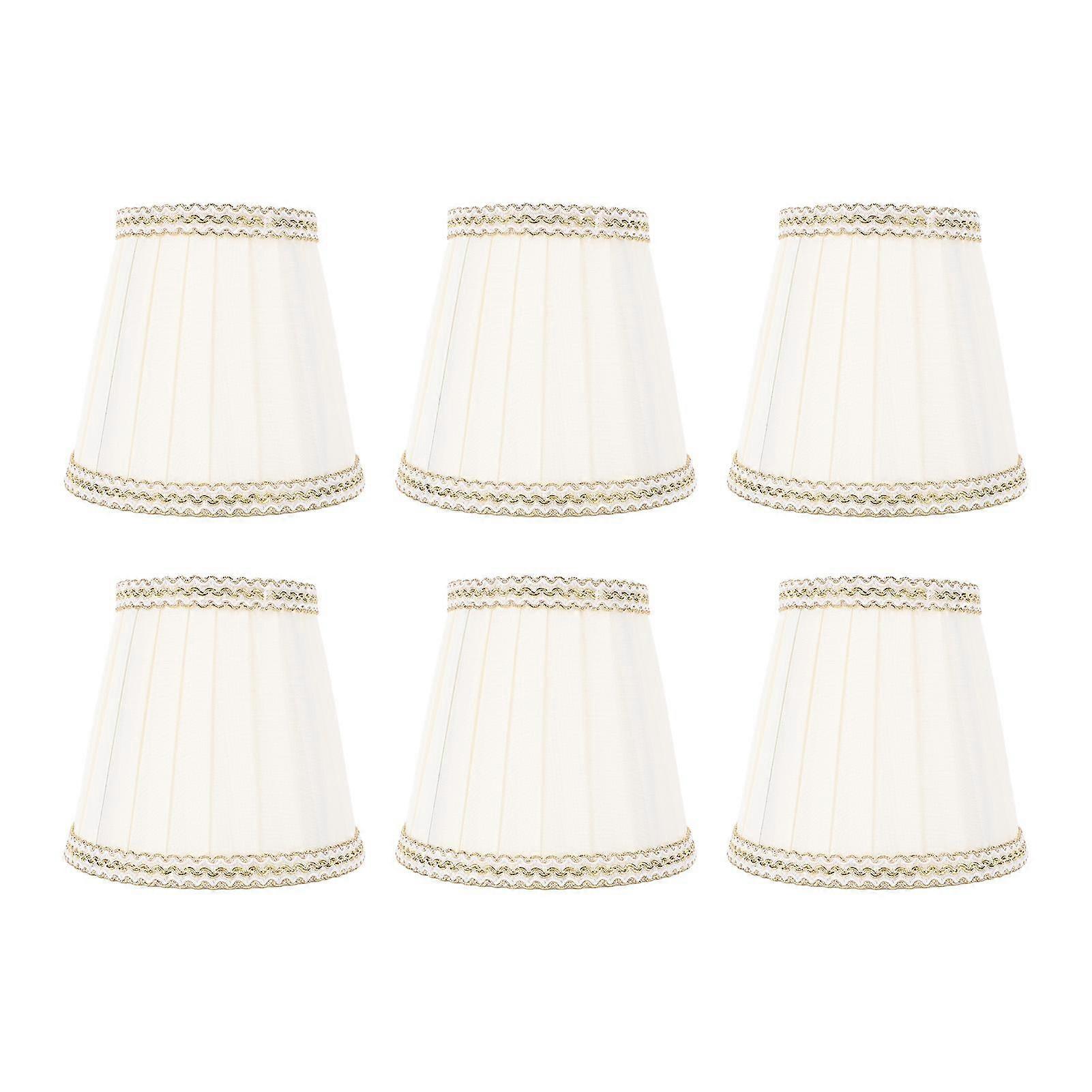 6 Pcs Fabric Lamp Shade Simple Pleated Universal Cloth Lampshade for Floor Table Lamps