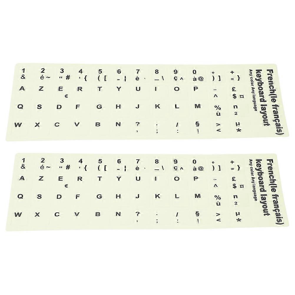 French Language Keyboard Stickers Glow in The Dark for Laptop 2Pcs