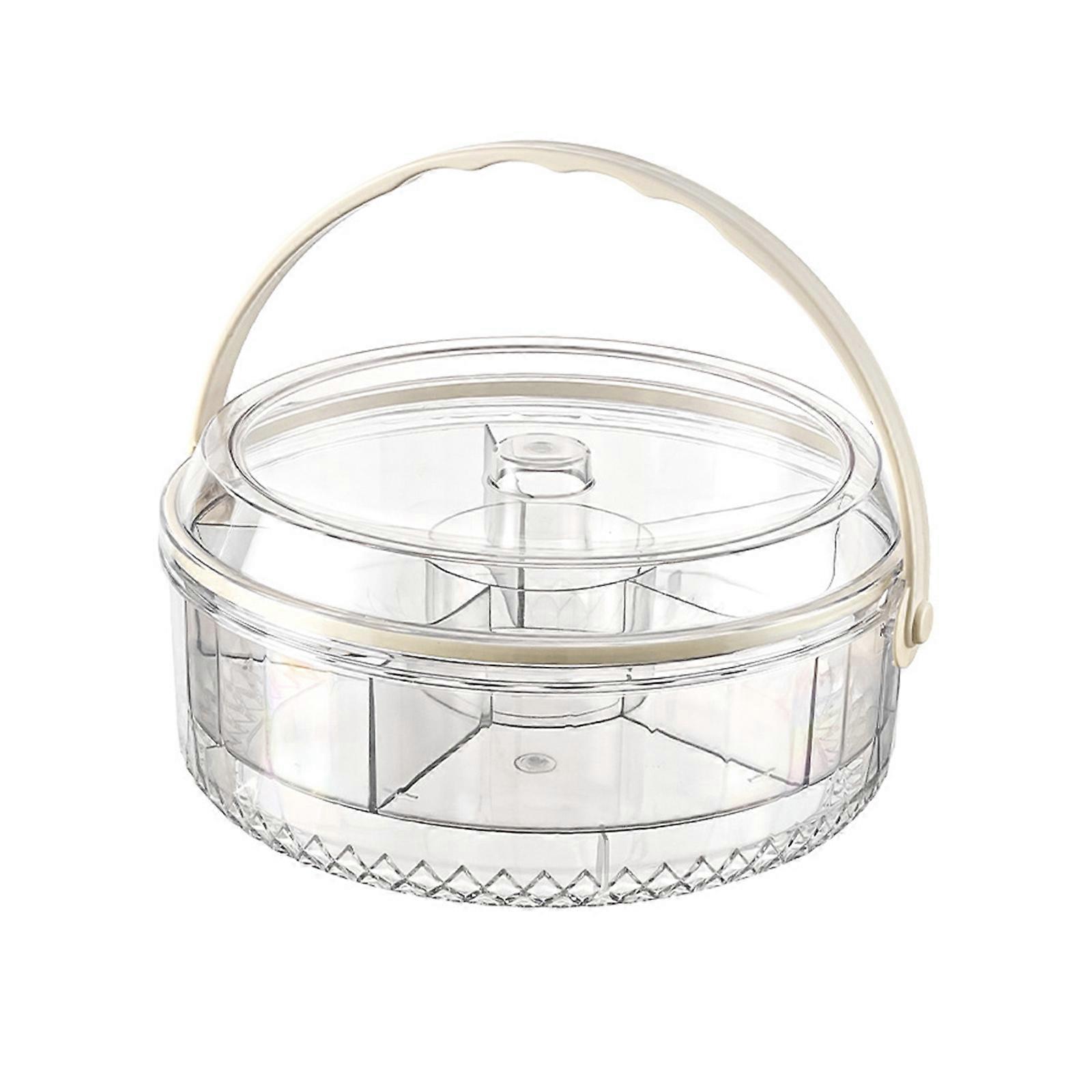 Stackable 5 Section Fruit Storage Tray Airtights Lid Designs Portable Handle Food Safe Plastic Container For Kitchen Use Multicolor